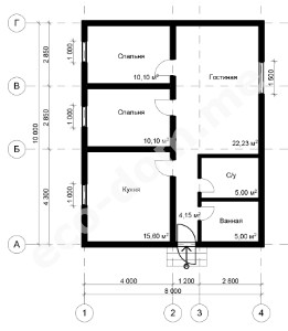 Проект дома из бруса 10х8 № ДБ-93